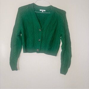 Madewell Emerald Green Cable Knit Cardigan